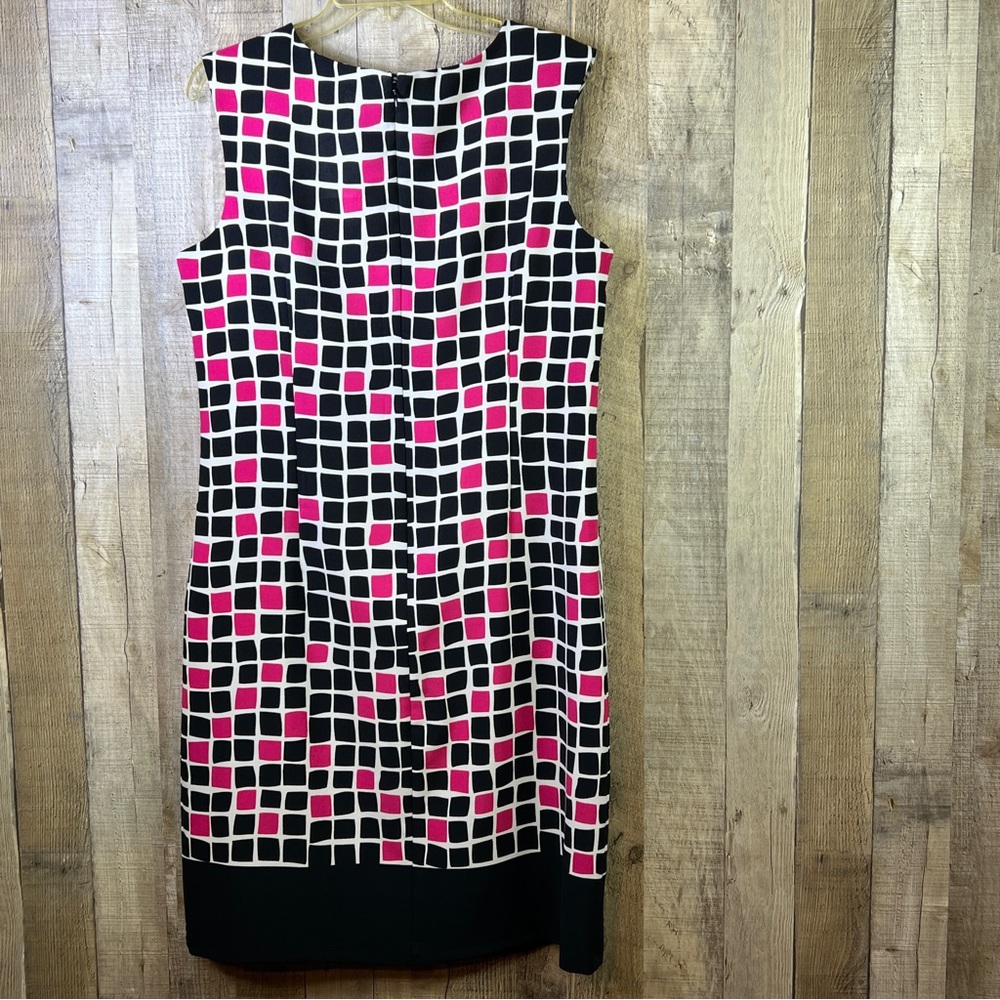 Voir Voir Size 10 Sleeveless Block Print Back Zippered Dress - Picture 2 of 11
